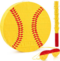 3 Pcs Soccer Ball Piñata with Blindfold Stick Soccer Birthday Party - Softball