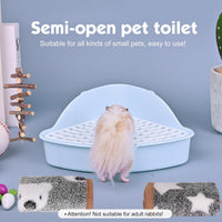 RUBYHOME Triangle Potty Trainer Corner Litter Bedding Box Pet Pan - Blue - image 4