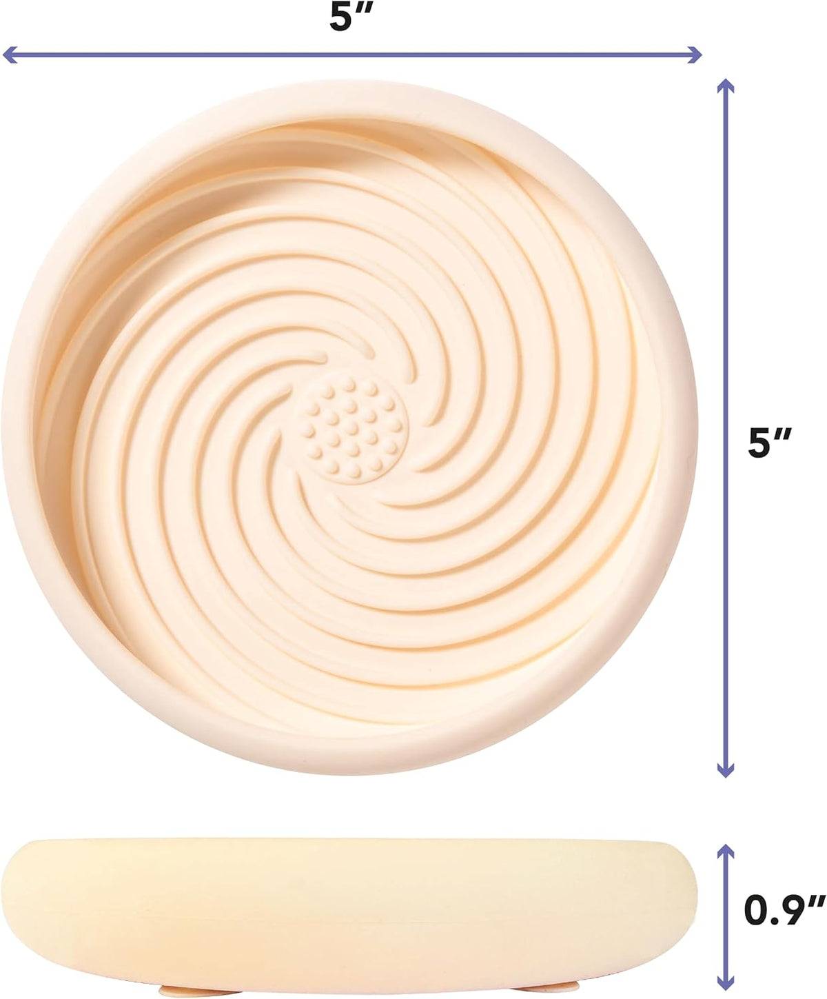 Lick Dish, Silicone Lick Mat + Slow Feeder for Cats & Small Dogs - Almond / Small - image 2
