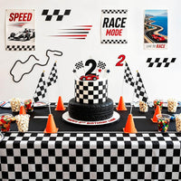 Piokio 20 Pack 8"x5.5" Black and White Checkered Racing Stick Flag - image 3