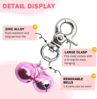 Bells for Dog Collars - 2 Pack Pet Hanging Ring Bell Accessories for Dog & Cat, Pet Pendant Collar - Silver & Pink - Gloss / Small - image 2