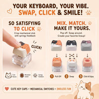 6 Pcs Keyboard Fidget Toy Keyboard Fidget Keychain - Retro / Cat / 6 - image 4