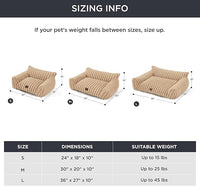Bedsure Cute Cat Couch for Pets - Fluffy Cat Sofa with Premium Soft Corduroy Fleece, Fuzzy Pet Couch Bed with Removable Washable Cover, Supportive Pet Chair for Indoor Cats, 24inch, Tuscan Beige