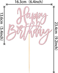 ZHUOWEISM 1 PCS Gold Happy Birthday & Anniversary Cake Topper – Fun for Kids & Family - Light Pink - image 2