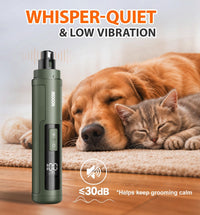 Dog Nail Grinder with 4 LED Lights - Matte Green - image 3