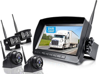 9" Wireless Backup Camera System for RV Truck Trailer Camper, 9 Inch DVR Quad Split Monitor IP69 Waterproof HD 1080P Wireless Rear Side View Cameras, Stable Signal Observation System - B904