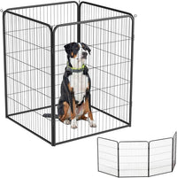 BestPet Dog Playpen Indoor 40 inch 4 Panels Metal Dog Pen Pet Dog Fence Outdoor Exercise Pen with Doors,Pet Puppy Playpen for RV Camping Yard, Black