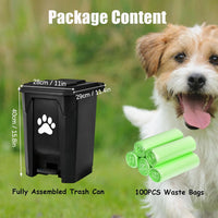 Dog Poop Trash Can Outside with Poop Scooper - Black-Green Bag / 20L - image 3