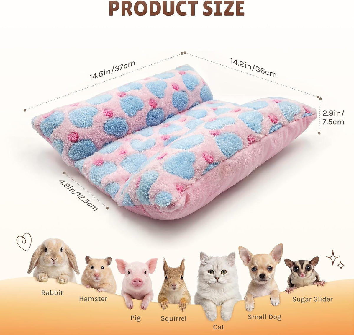 16.5 X 18in Washable Soft Rabbit Bed - Pink - Star - image 2