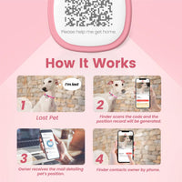 Pawaii Dog ID Tag, Silent Silicone QR Code Tag, Scan Alerts - Pink - image 3