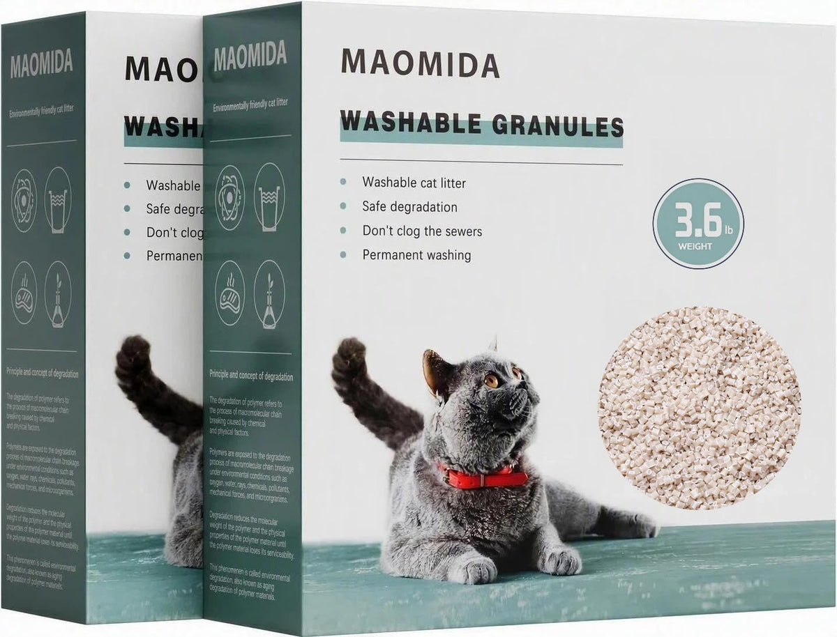 7.2lbs Washable Cat Litter Compatible with CatGenie Reusable – Daily Care for Cats - 2‑Pack, 7.2 lbs