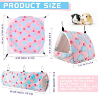 Abbylike 9 Pieces Rat Hammock 3 Tier Guinea Pig Ferret Hammocks Small - Green, Purple, Pink / Hearts - image 2