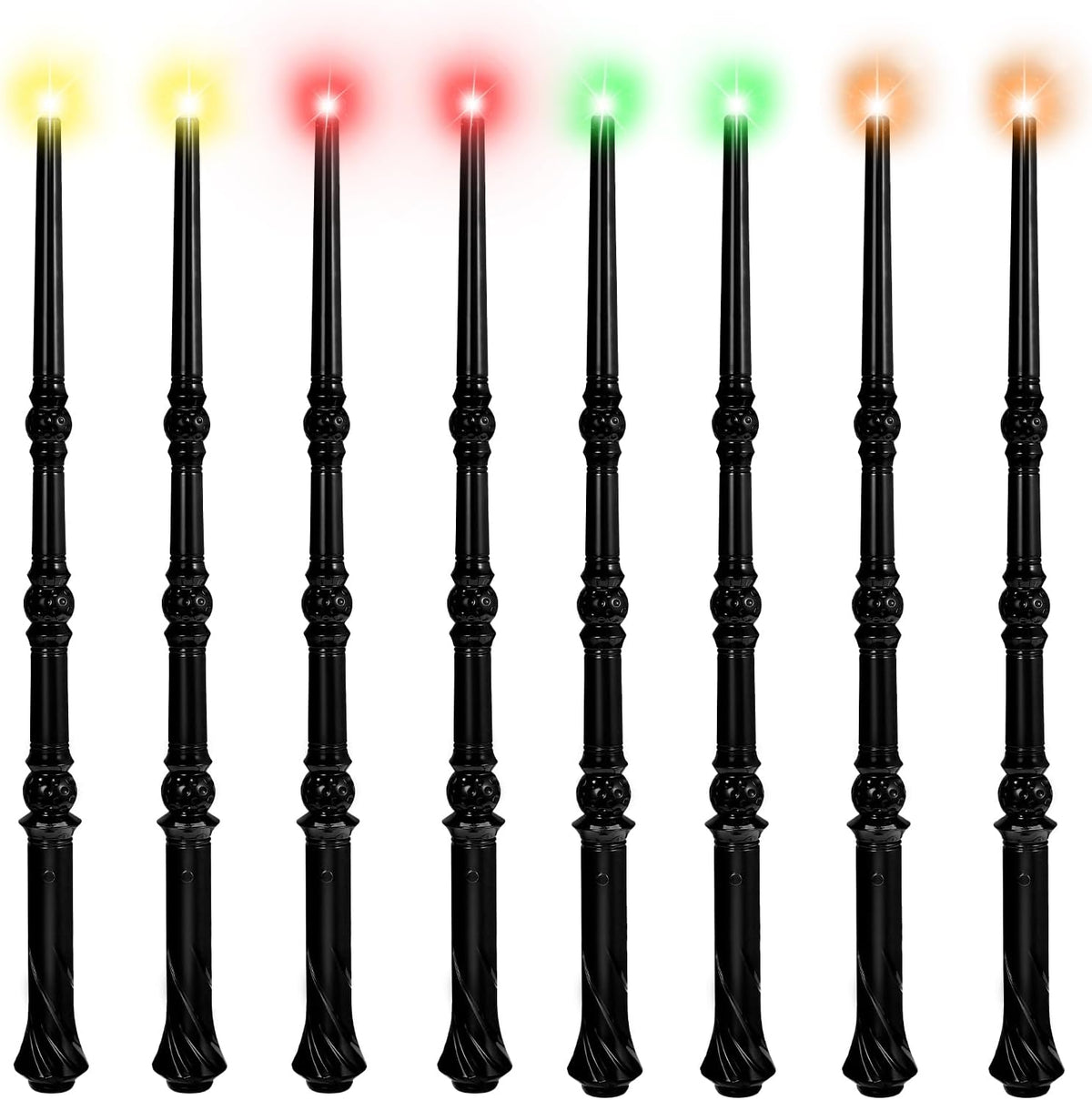 KingVows Light Up Magic Wizard Wand with 4 Color Lights & Sound - Black