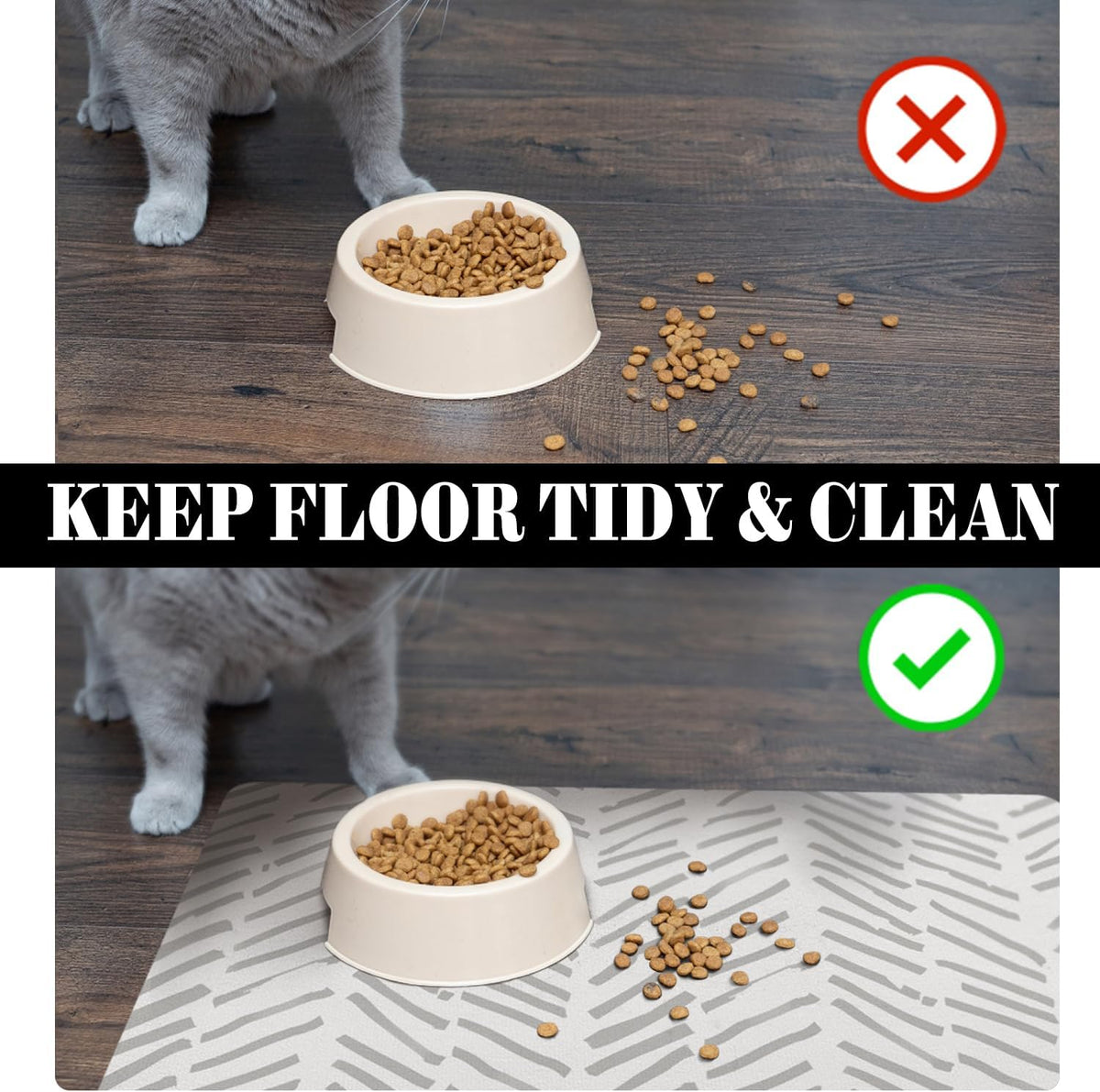 Dog Food Mats for Floors Absorbent, Pet Cat Food Mat - XL(24"×32") / 02-White - image 2