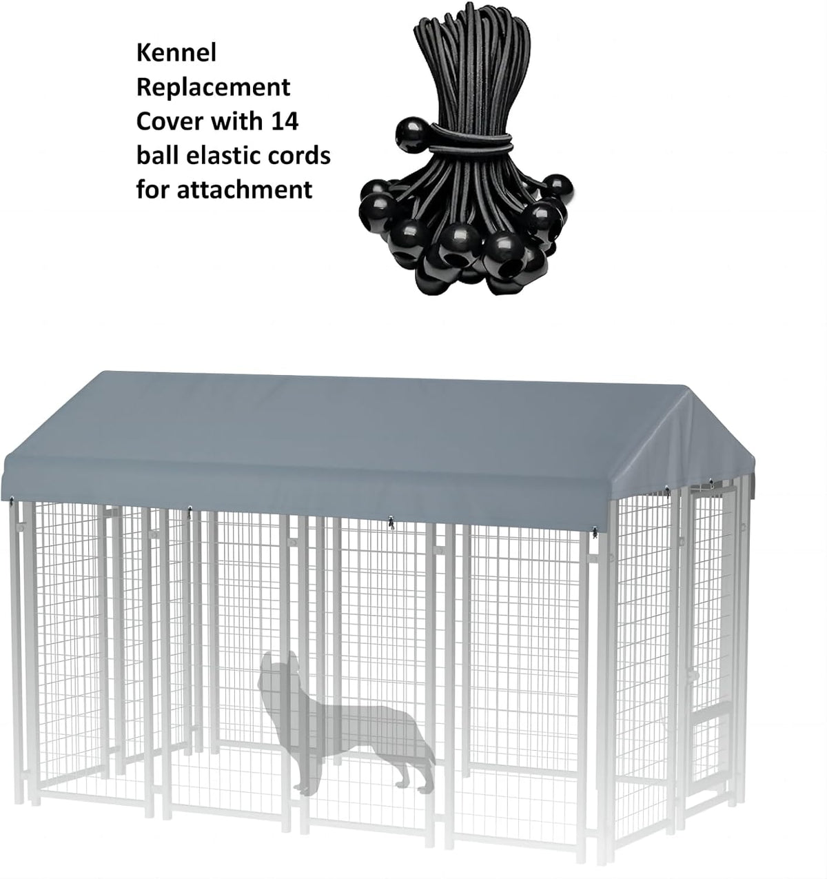 Outdoor Dog Kennel Cover 10' x 10' Replaceable Top Cover - Gray / 8' x 4' - image 3