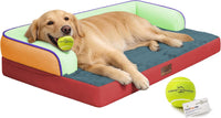 Comfort Expression Orthopedic XL Dog Bed for Large and Extra Large - Mint Fiesta / 42"L x 30"W x 7.5"Th