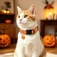 Halloween Cat Collar, Cotton 2 Pack Cat Collar with Bells - Fall / 7-11'' - image 2