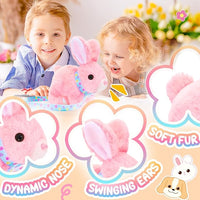 Tagitary Plush Bunny Toys for Kids - Interactive Electronic Rabbit with Sounds, Wiggling Ears, Hopping Motion, Leash - Perfect for Easter, Christmas, or Birthday Gifts