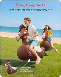 QPAU Inflatable Dinosaur Bouncy Hopper Toy - Horse / 2 Pack - image 4