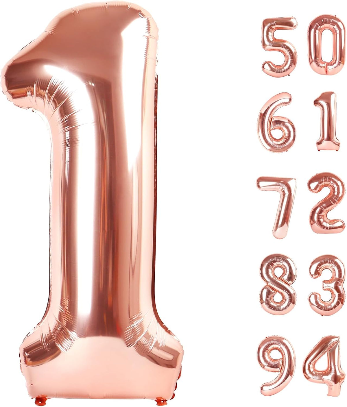 Navy Blue 1 Balloon, Number Balloon 40 Inch - Rosegold / Number 1