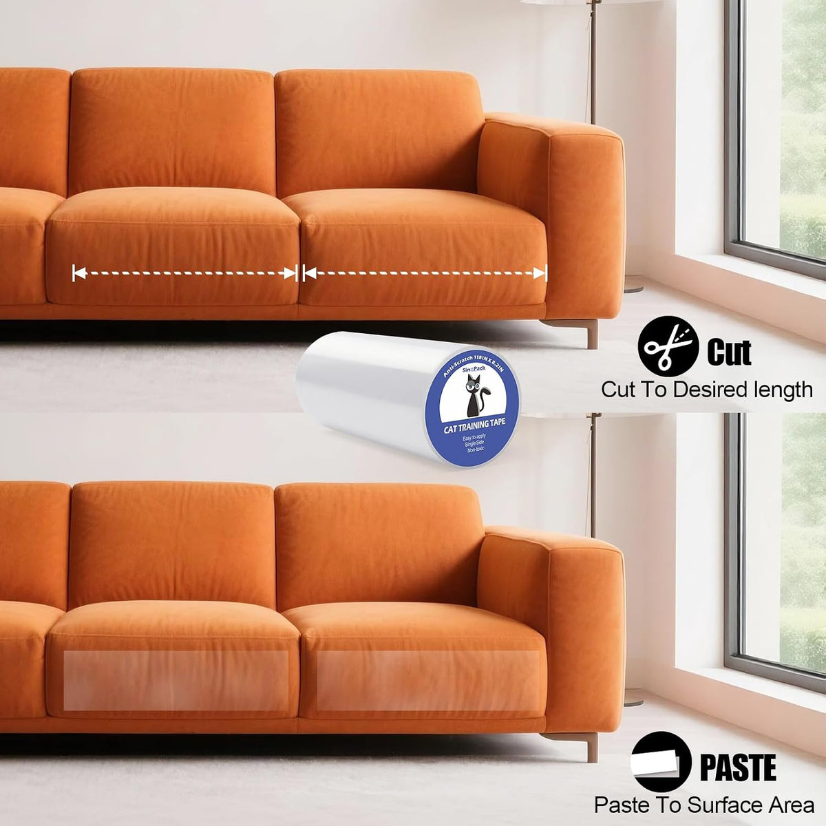 Extra Wide Cat Scratch Guard Tape - 118''x8.2'' - image 2