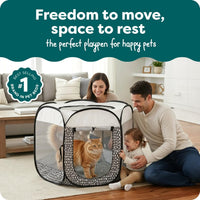 FurHaven Soft-Sided Dog & Cat Playpen - Gray Pebbles / Medium - image 2