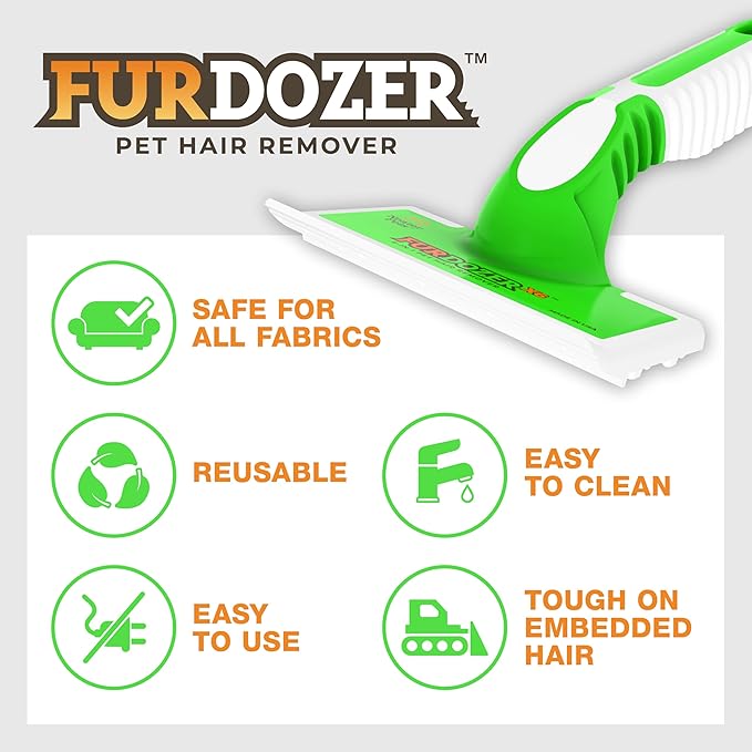 FurDozer X6 & X3 Pet Hair Remover & Auto Detailing Tool Bundle - Cat & Dog Hair Remover for Carpets, Car Interiors, Couches, Bedding, & Furniture - Reusable Pet Hair Removal Tool for Fur & Lint