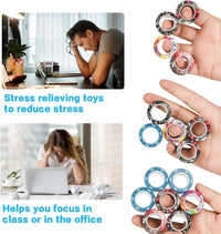 24Pcs Magnetic Rings Fidget Toys Spinner Set Halloween Decor Party - 12 Pcs - image 3