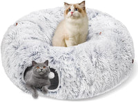 Cat Tunnel Bed for Indoor Cats - Grey