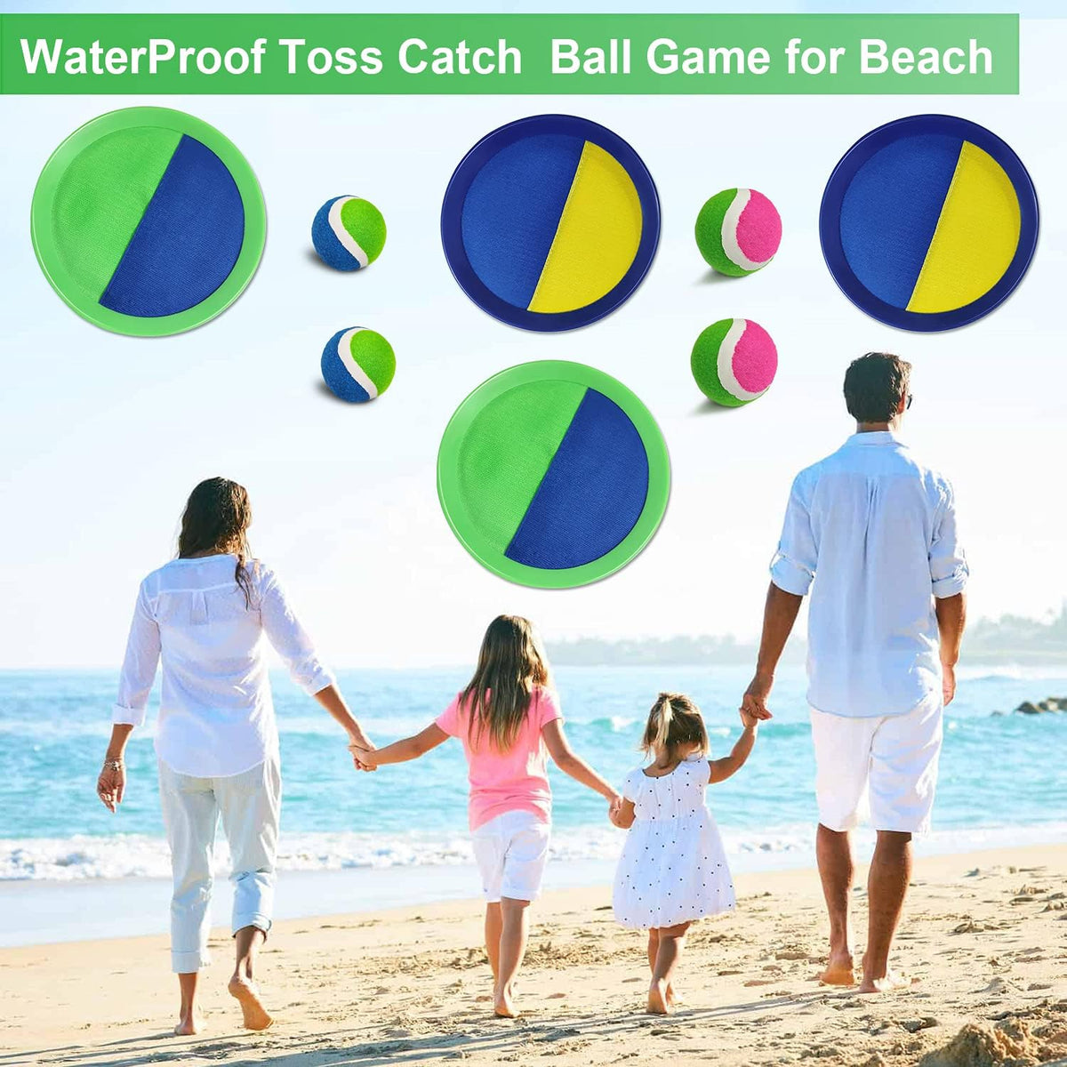 Jalunth Ball Catch Set Games Toss Paddle - Pink / 2 - image 3