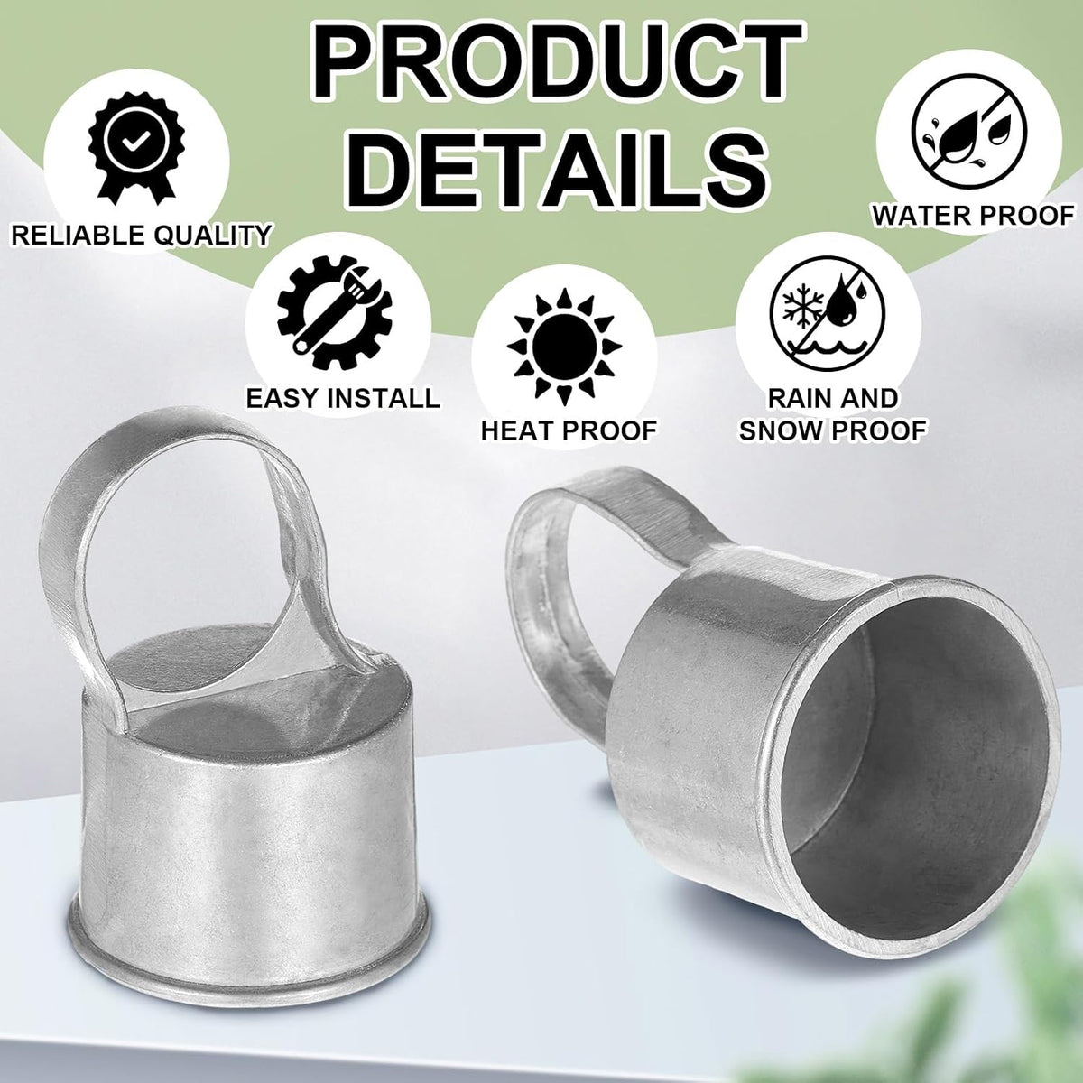 Therwen 12 pack aluminum chain link fence ring caps for 2-3/8 inch posts - view 11