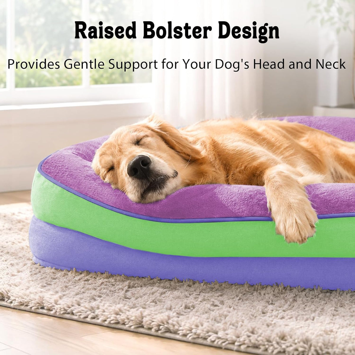 Waterproof Orthopedic Dog Bed for Large and Extra Large Dogs – Essentials for Dogs - Lavender Blue / 45"L x 35"W x 7.5"Th - image 3