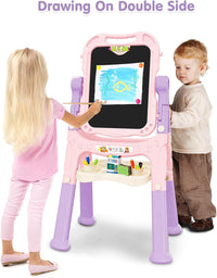 Kids Art Easel, Adjustable Drawing Whiteboard & Chalk Board - image 3