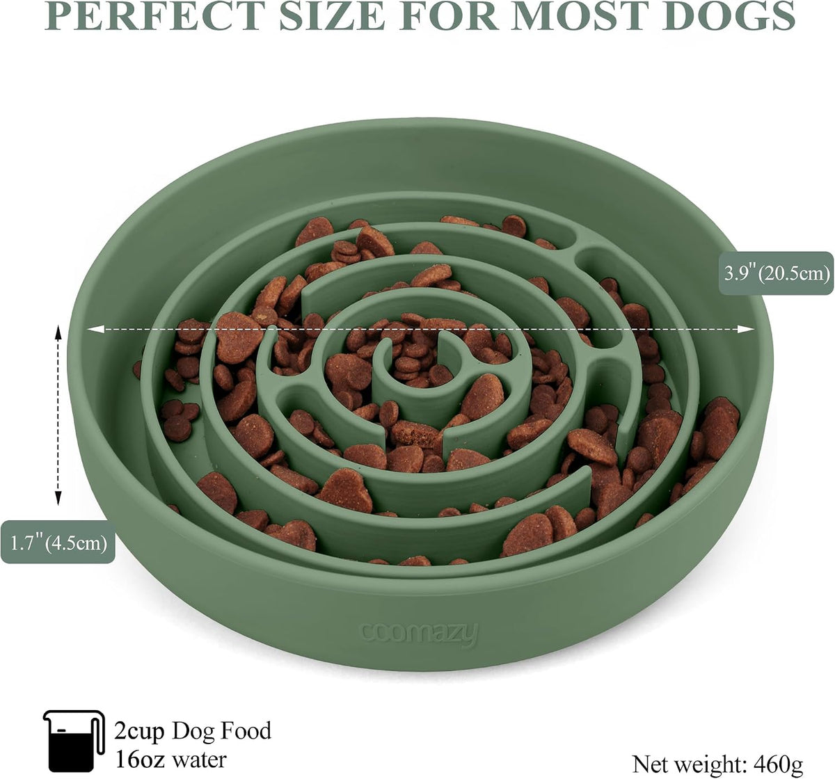 Coomazy Extra Large Slow Feeder Bowl - Avocado Green / L - image 2