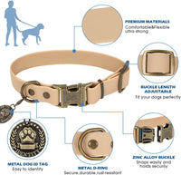 Wisedog Rubber Dog Collar with Quick Release, XS 8.5"-12" - Sand Color / L(Collar:14"-22";Leash:5 ft) - image 2