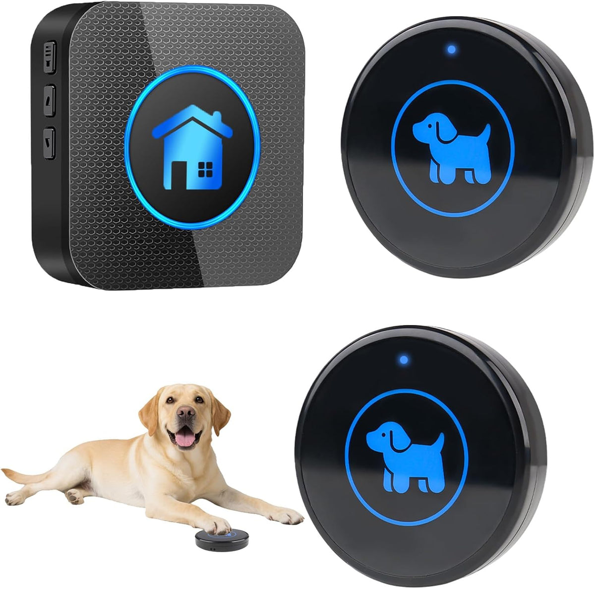 Dog Door Bell for Potty Training - Black – 2 Buttons