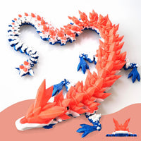 24" Large 3D Printed Dragon - Red White Blue / 24 inch