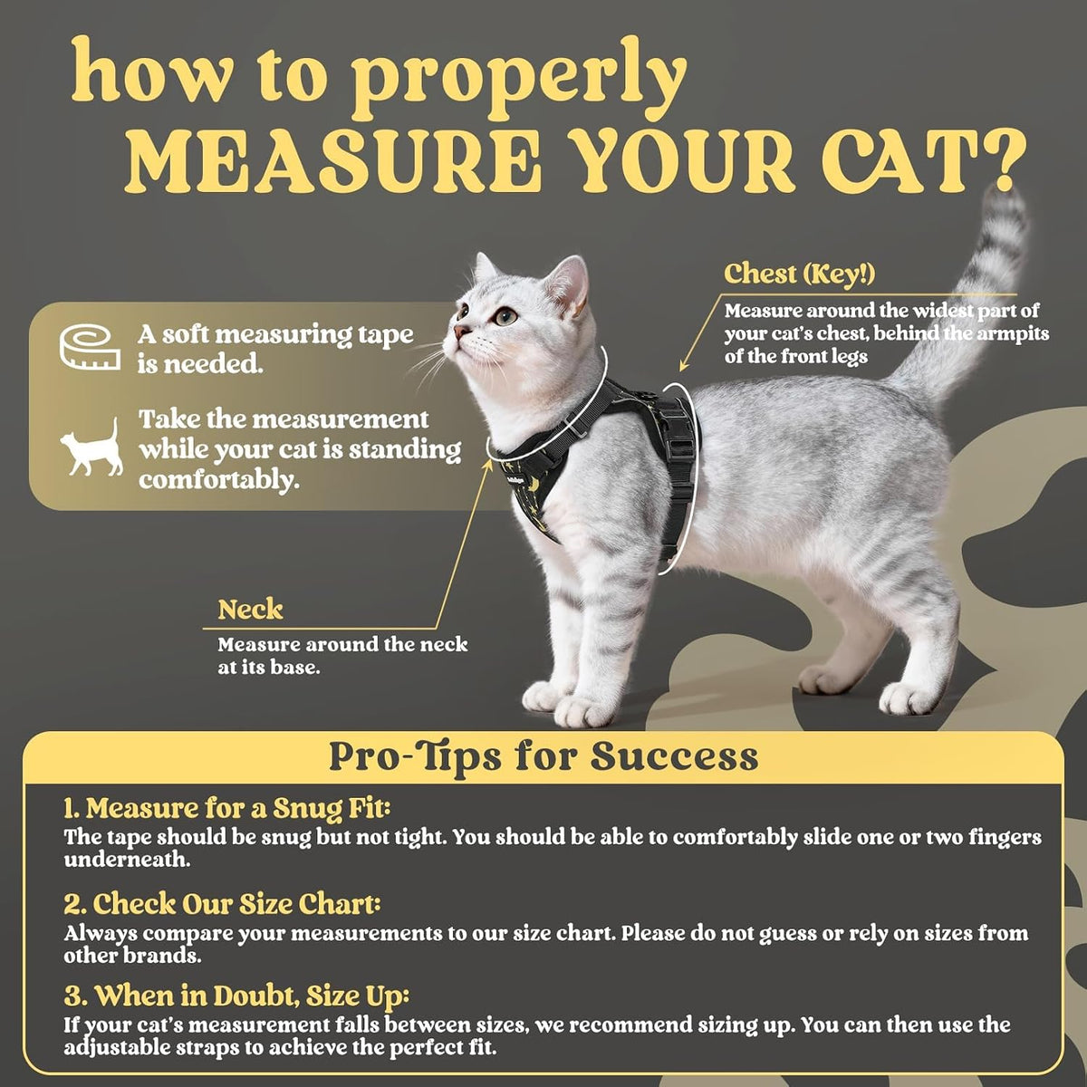 rabbitgoo Cat Harness and Leash Set, Escape Proof Vest - Xs / Lunar Prowl - image 2