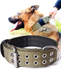 Dog Collar for Large Dogs, with Handle 2" Wide Heavy Duty - Green / L