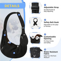 SlowTon Dog Carrier Sling - C-Black Water-Resistant / For Pets 12-16lbs - image 2