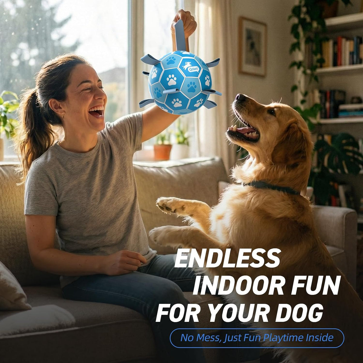 QDAN Dog Balls, Outdoor Dog Toys - Medium Size 2 / White-Blue - image 4