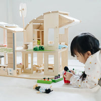 Green Dollhouse With Furniture - BIG FRENCHIES
