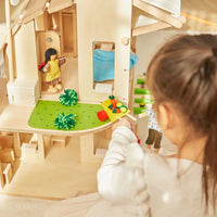 Green Dollhouse With Furniture - BIG FRENCHIES