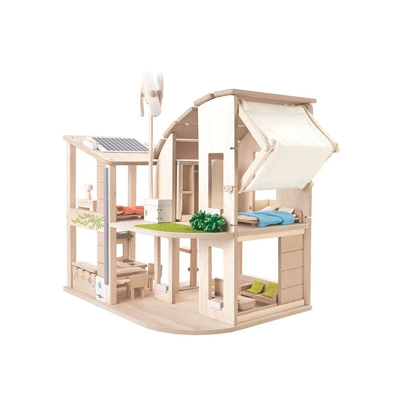 Green Dollhouse With Furniture - BIG FRENCHIES