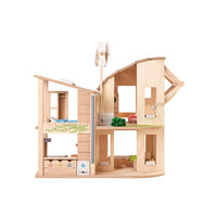 Green Dollhouse With Furniture - BIG FRENCHIES