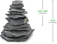 Aquarium Rocks 10LB Natural Slate Rock for Aquarium Landscaping for Terrariums, Reptile Habitats & Creative Aquascaping-3 to 8 Inches