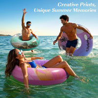 HeySplash Pool Floats, Inflatable Pool Floaties for Adults – Fun for Kids & Family - S-Purple Pink Sunset - image 4