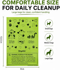 Dog Poop Bag Biodegradable 540 Count Dog Waste Bags with Dispenser - Green -540 - image 3