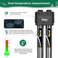 hygger Aquarium Heater,600W/800W Submersible Fish Tank Water Heater Double Quartz Explosion-Proof with Separate Temperature Measurement System for Freshwater Saltwater Tank (600W)
