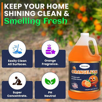 Multi Purpose Cleaner Pet Odor eliminator - Concentrate MAKES 64 GALLON - MADE IN USA- pH Neutral - ORANGELEAN Strong Odor Floor Cleaner - Orange Stain Remover 128 oz